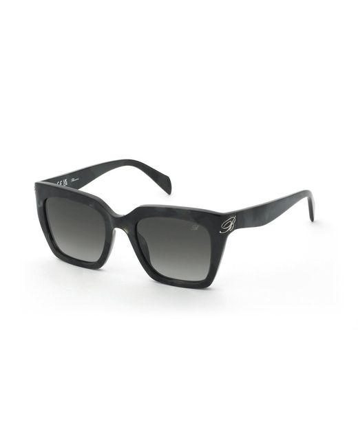 Blumarine Black Sbm903 701 Sunglasses Acetate Smoke Squared Normal Nuanced