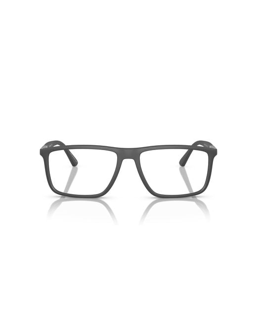Emporio Armani Black Ea3221 5126 Optical Frames Injected Transparent Squared Normal for men