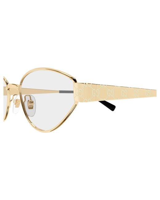 Gucci Black Gg1853O 001 Optical Frames Metal Transparent Geometric