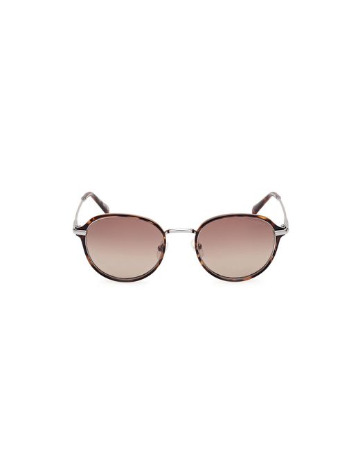 Guess Black Gu00068 52H Sunglasses Injected Round Polarized Shaded for men