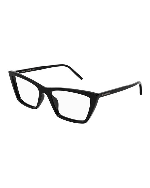Saint Laurent Black Sl 737 Mica Thin Opt 002 Optical Frames Acetate Transparent Squared