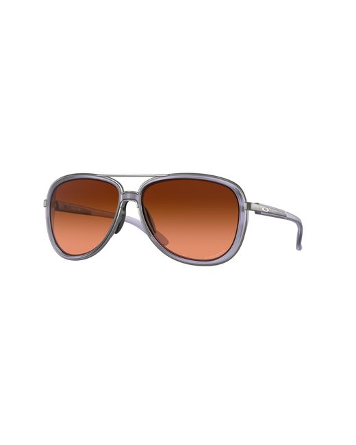 Oakley Black Oo4129 Split Time 412926 Sunglasses Metal Round Normal Shaded