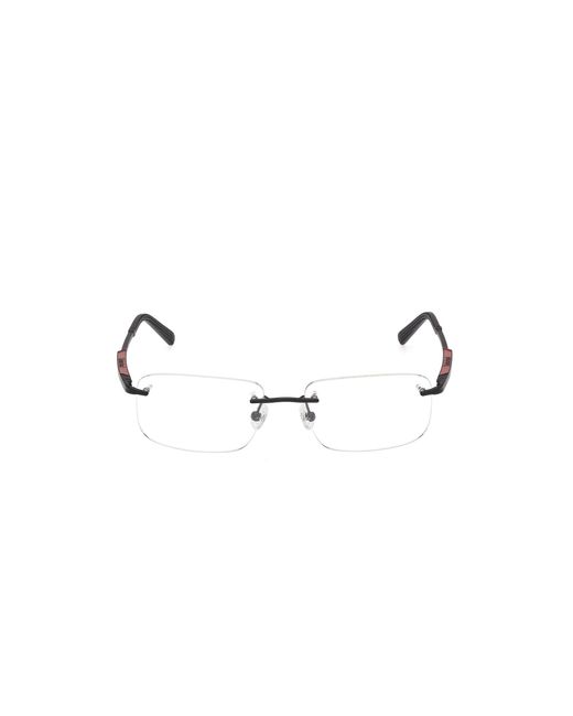 Timberland Black Tb50075 002 Optical Frames Metal Squared Normal for men