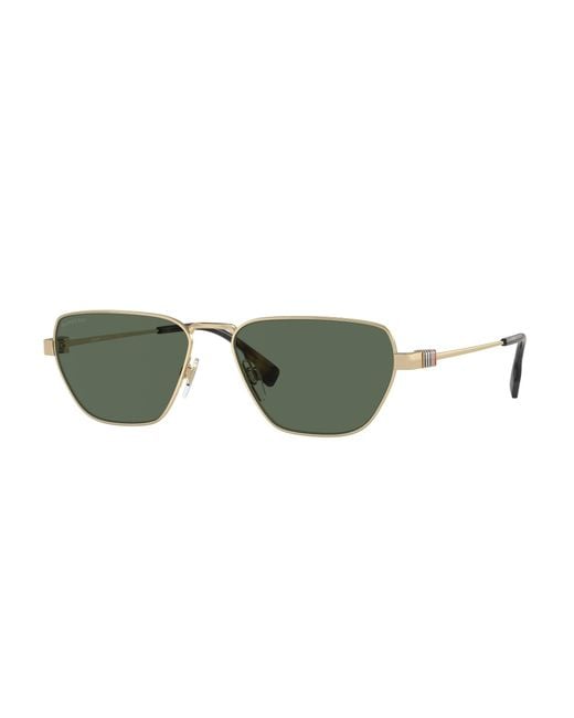 Burberry Green Be3146 110971 Sunglasses Metal Geometric Normal for men