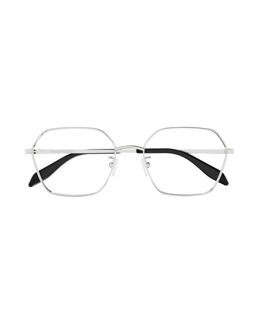 McQueen Black Am0437O 003 Optical Frames Metal Geometric