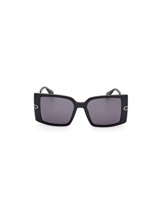 MAX&Co. Black Mo0120 01A Sunglasses Injected Smoke Squared Normal