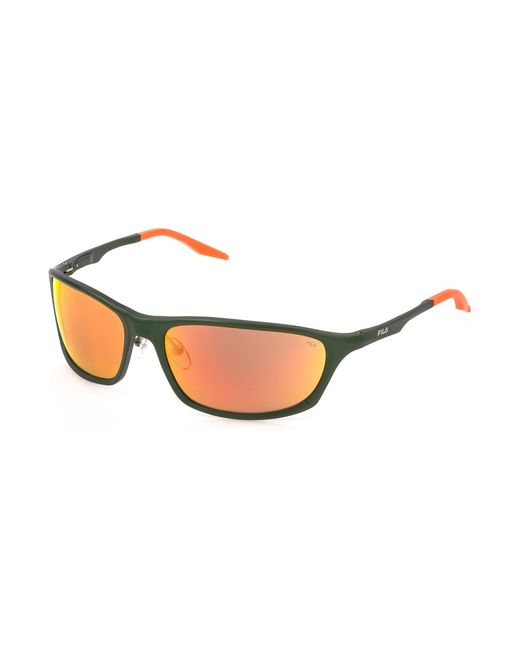 Fila Black Sfid68 F91A Sunglasses Metal Squared Water Repellent Mirrored for men