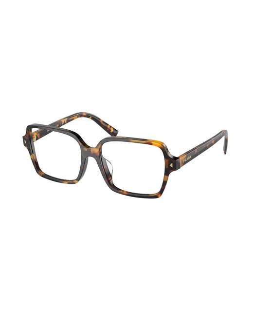 Prada Black Pr A02V Vau1O1 Optical Frames Acetate Transparent Pillow Normal