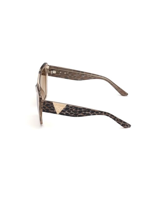 Guess Black Gu7741 57G Sunglasses Injected Geometric Normal Mirror