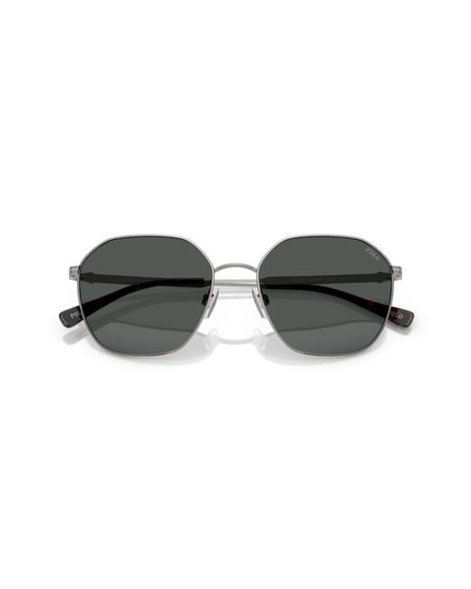 Polo Ralph Lauren Black Ph3160 926687 Sunglasses Metal Geometric Normal for men