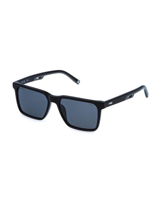 Fila Black Sfib06 700P Sunglasses Acetate Smoke Squared for men