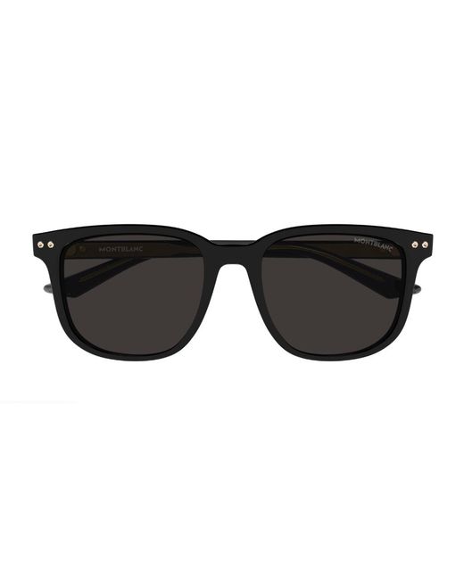 Montblanc Black Mb0258Sa 001 Sunglasses Acetate Squared for men
