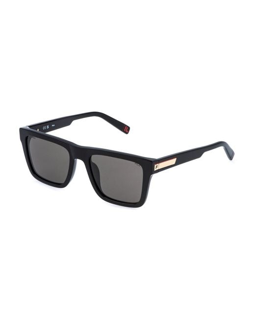 Fila Black Sfia11V 700P Sunglasses Acetate Smoke Squared for men