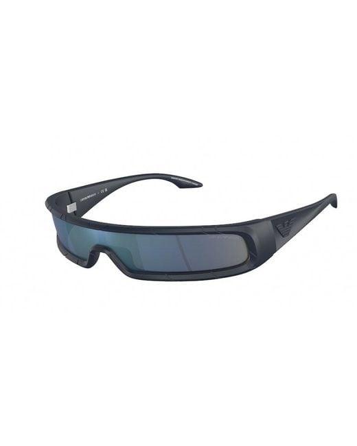 Emporio Armani Blue Ea4190U 506555 Sunglasses Plastic Dark Squared Mirrored for men