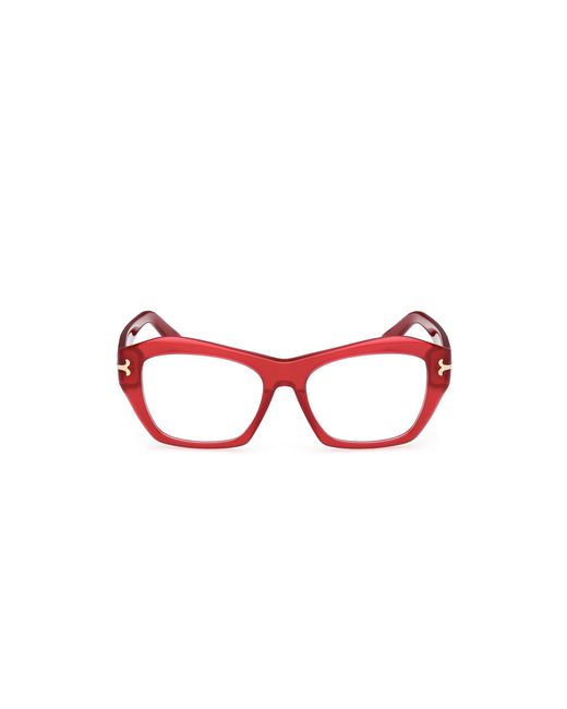 Emilio Pucci Red Ep5264 066 Optical Frames Acetate Geometric Normal
