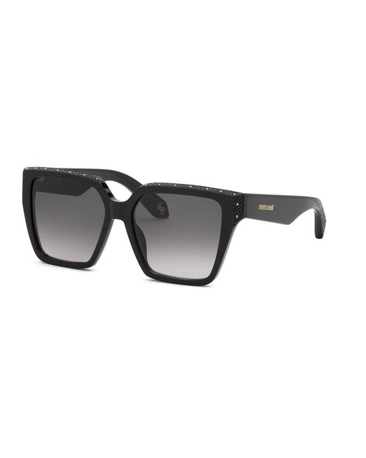 Roberto Cavalli Black Src156V 700Y Sunglasses Acetate Smoke Squared Normal Nuanced