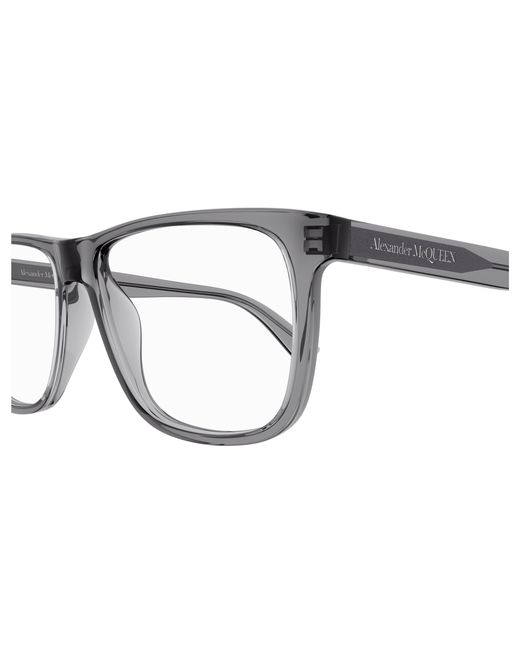 McQueen Black Am0463O 003 Optical Frames Acetate Transparent Pilot for men