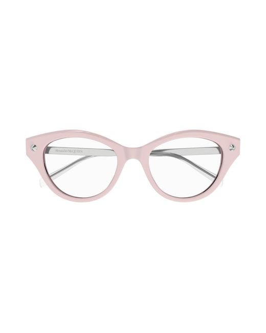 McQueen Black Am0485O 003 Optical Frames Acetate Transparent Cat Eye