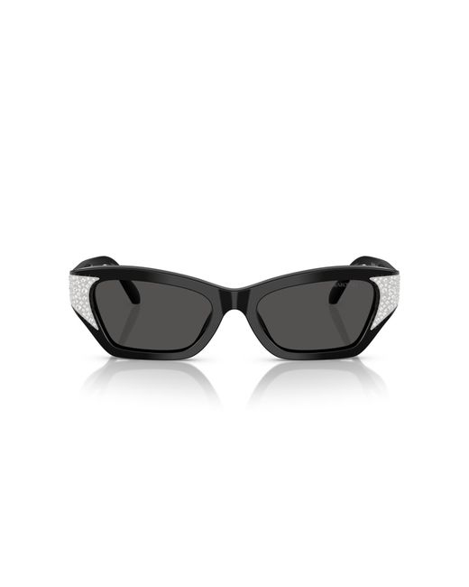 Swarovski Black Sk6029 100187 Sunglasses Acetate Cat Eye Normal