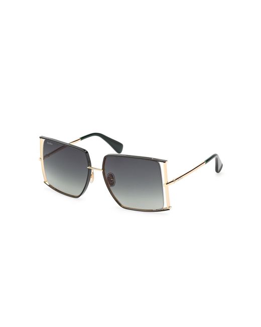 Max Mara Black Mm0120 Jean1 98P Sunglasses Metal Squared Normal