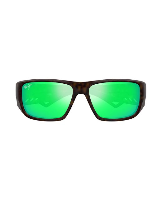 Maui Jim Green Mj0664Sa 004 Sunglasses Injected Squared for men