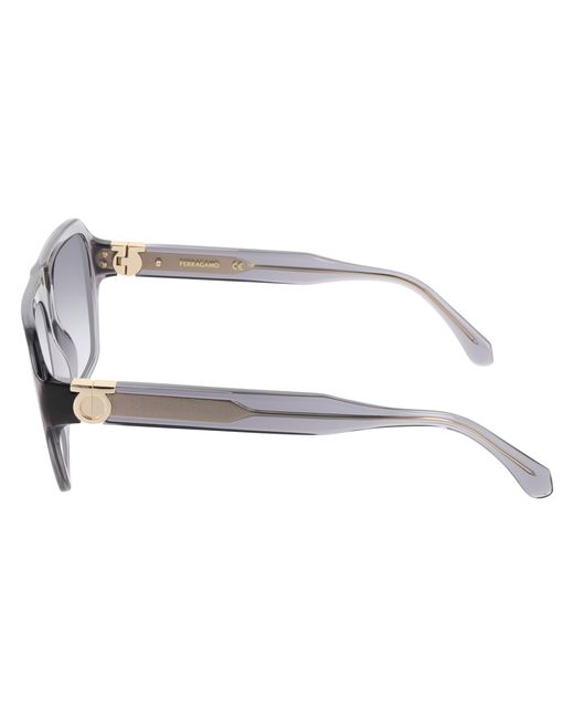 Ferragamo Black Sf2080Slbi 020 Sunglasses Acetate Squared Normal Shaded for men