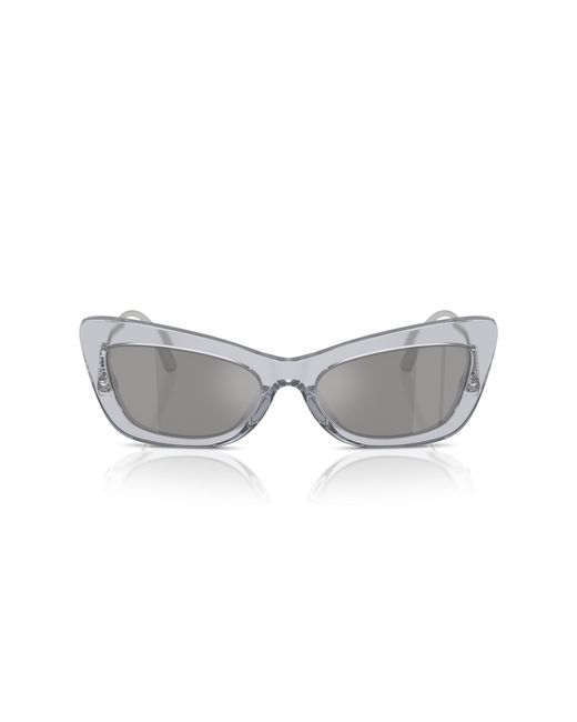 Dolce & Gabbana Black Dg4467B 32916G Sunglasses Acetate Cat Eye Mirrored Mirror