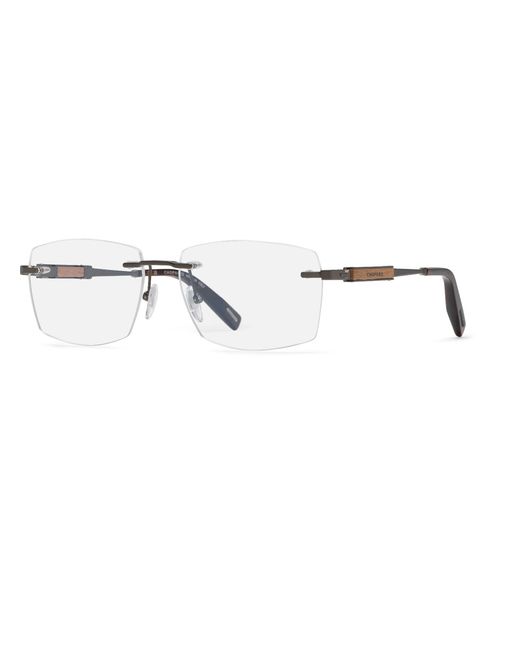 Chopard Black Vchl49 568 Optical Frames Metal Geometric for men