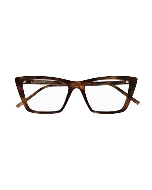 Saint Laurent Black Sl 737 Mica Thin Opt 003 Optical Frames Acetate Transparent Squared