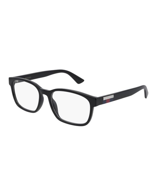Gucci Black Gg0749O 004 Optical Frames Injected Transparent Squared for men