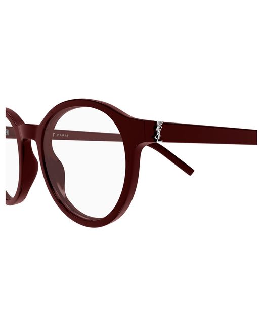 Saint Laurent Black Sl M163 006 Optical Frames Acetate Transparent Round Antiriflesso