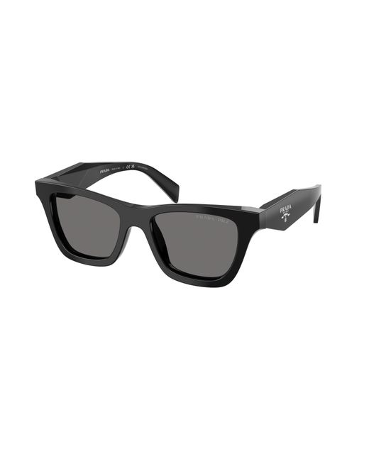 Prada Black Pr C07S 16K90T Sunglasses Acetate Butterfly Polarized