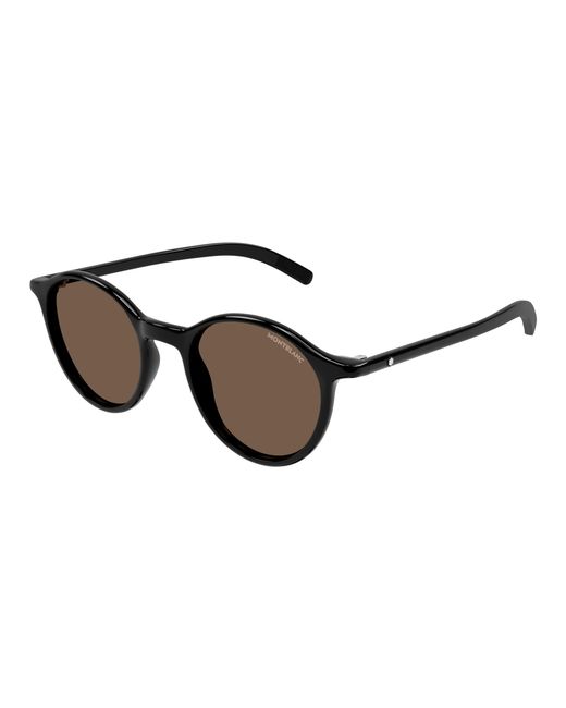Montblanc Black Mb0324S 001 Sunglasses Round for men