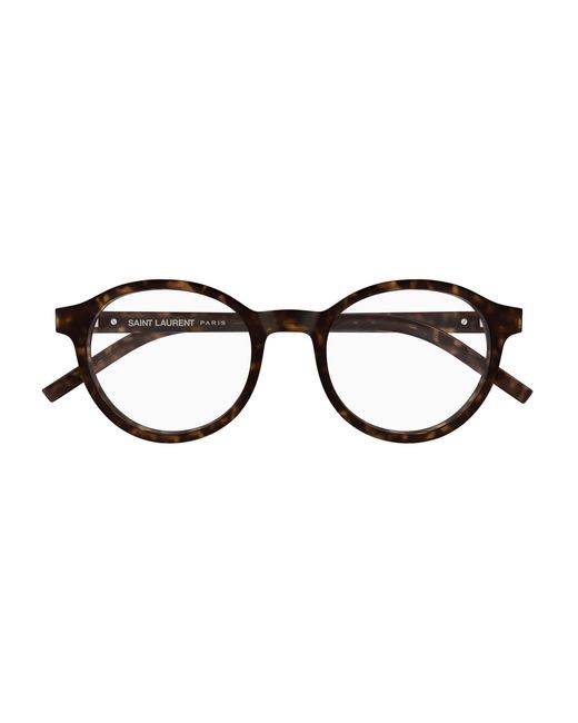 Saint Laurent Black Sl M163 002 Optical Frames Acetate Transparent Round