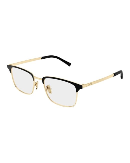 Gucci Black Gg2136O 001 Optical Frames Metal Transparent Squared for men