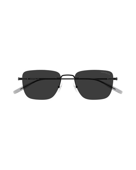 Montblanc Black Mb0470S 001 Sunglasses Metal Squared for men