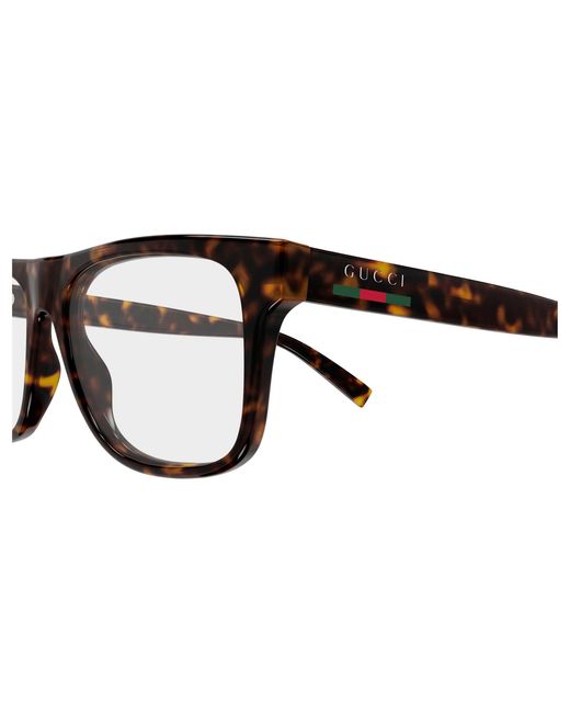 Gucci Black Gg1117On 002 Optical Frames Injected Transparent Squared for men