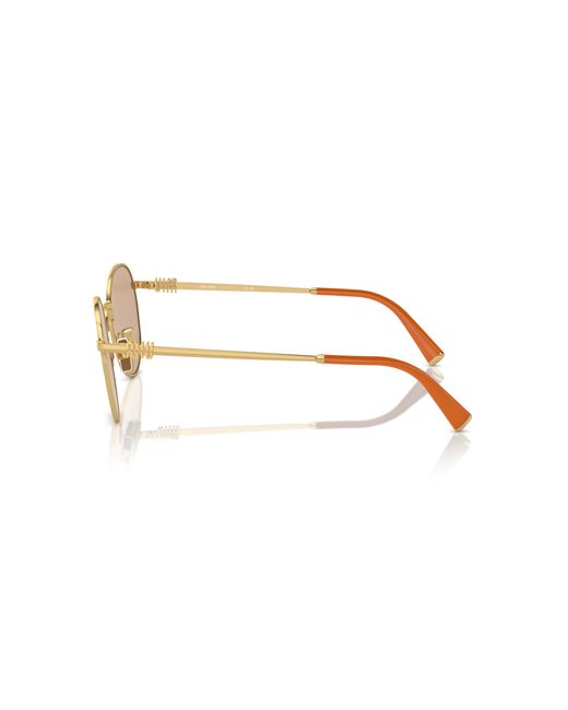 Miu Miu Black Mu 55Zs 5Ak40D Sunglasses Metal Round Normal Mirror