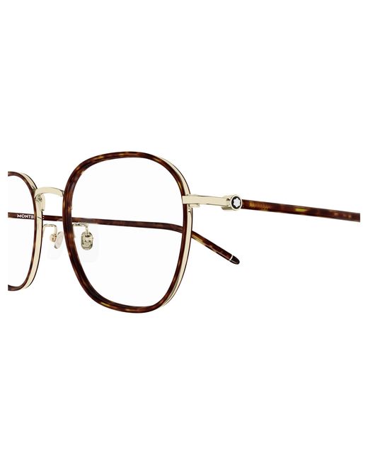 Montblanc Black Mb0368Oa 002 Optical Frames Metal Transparent Squared for men