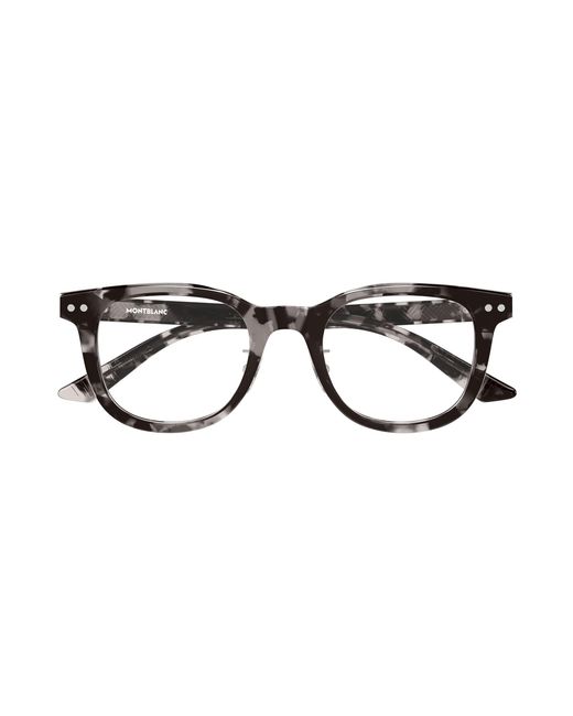 Montblanc Black Mb0450Oj 006 Optical Frames Acetate Transparent Round for men