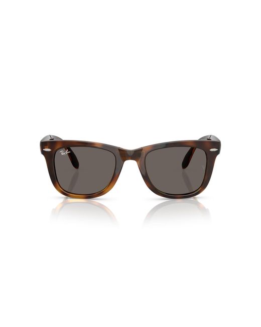 Ray-Ban Black Sunglasses Wayfarer Folding Classic - Blue Frame Grey Lenses 50-22 for men