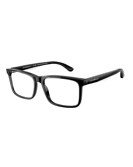 Emporio Armani Black Ea3227 6052 Optical Frames Acetate Transparent Pillow Normal for men