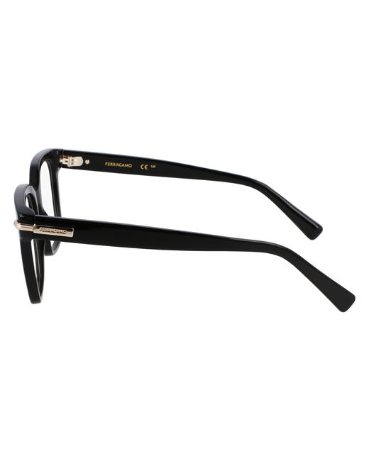 Ferragamo Black Sf3009 001 Optical Frames Acetate Squared Normal