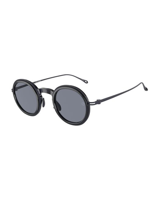 Giorgio Armani Black Ar6147T 335119 Sunglasses Titanium Round Normal for men