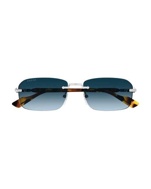 Gucci Black Gg1221S 007 Sunglasses Metal Squared for men