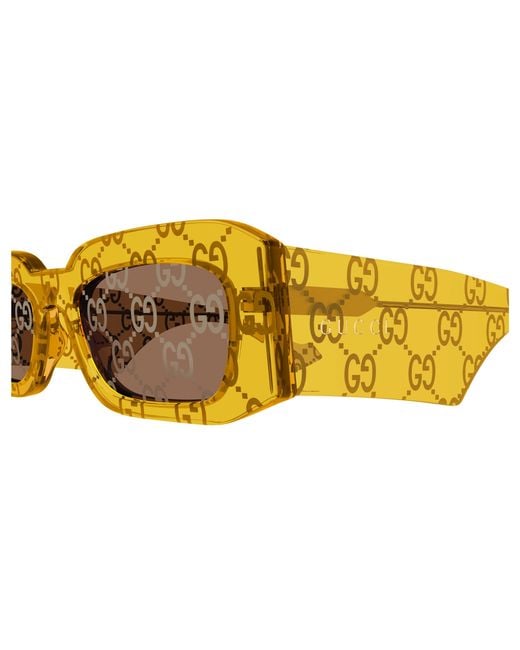 Gucci Yellow Gg1426S 007 Sunglasses Acetate Squared for men