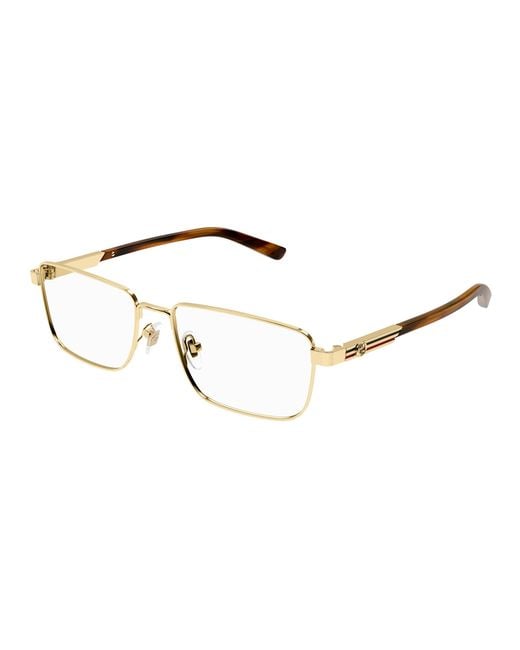 Gucci Black Gg1291O 002 Optical Frames Metal Squared for men