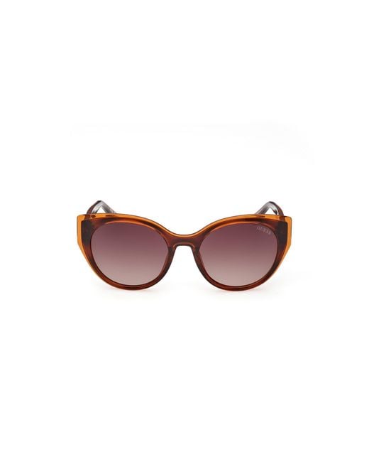 Guess Black Gu7909 52F Sunglasses Injected Round Normal Shaded