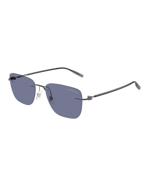 Montblanc Black Mb0470S 004 Sunglasses Metal Squared for men