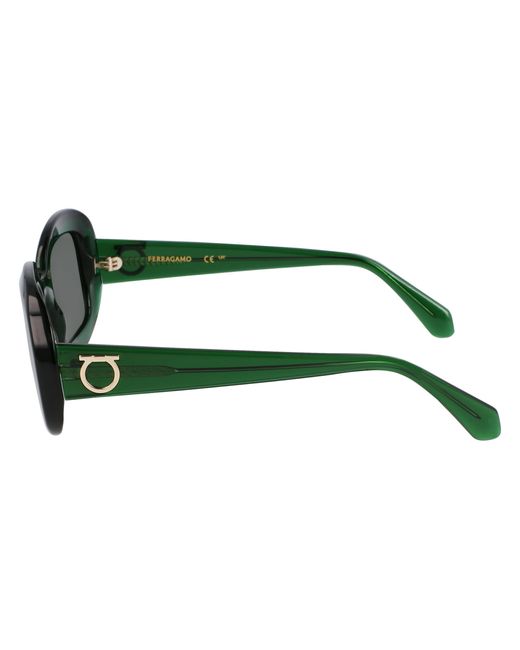 Ferragamo Green Sf2038Se 317 Sunglasses Round Normal